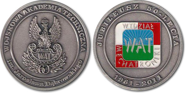 Medal okolicznociowy Wydziau Mechatroniki WAT.