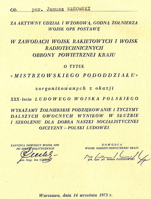 Zawody rakietowo-strzeleckie - 1973 r.